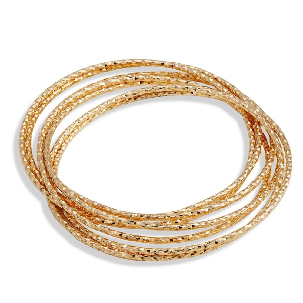Savvy Cie 18k plated set of bangle bracelets